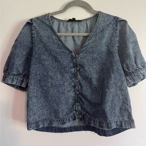 Jane and Delancey Blue Denim Blouse